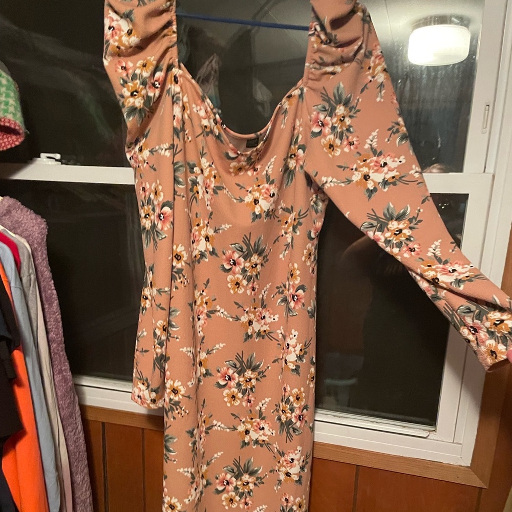 Shein quarter length sleeve dress & Beyond This Plane flowing long sleeve dress